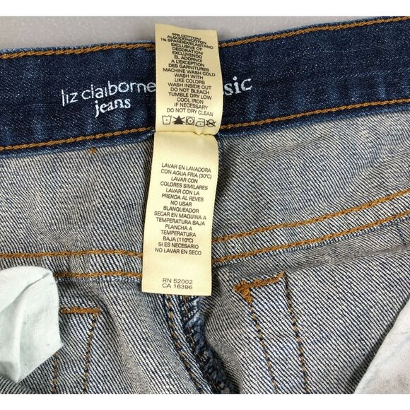 Liz Claiborne Jeans Classic Womens 12P Short Straight Leg Embroidery Medium Wash - Picture 11 of 16